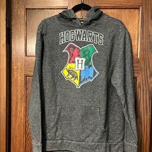 Gray Hogwarts Crest Graphic Sweater